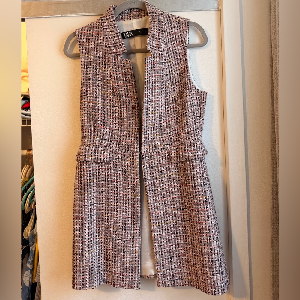 Zara Women's Sleeveless Tweed blazer - Multicolor
